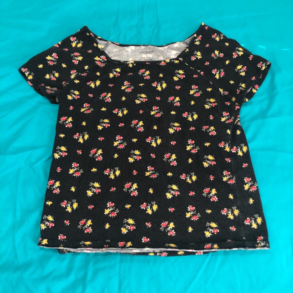 Black floral shirt